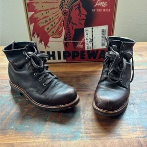 Chippewa Men's Dark Brown Leather Boots